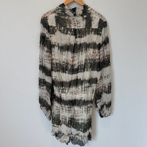 Rococo Sand X Revolve Tie Dye Faux Wrap Metallic Threads Sheer Mini Dress Large - Picture 14 of 14